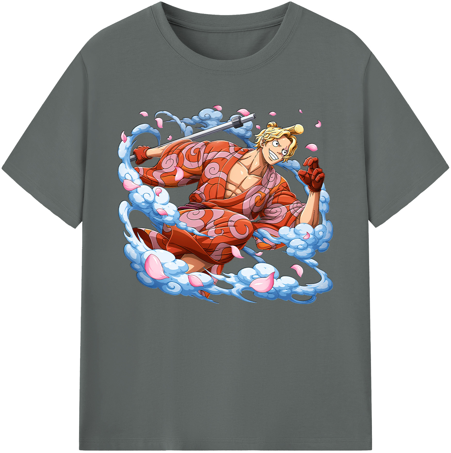 （画像用） ワンピース サンジ ONE PIECE Sanji 綿100％ メンズ半袖Tシャツ｜肌触りやわらか＆通気性